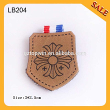LB204 Custom emgrvaed Leder Patch, Kleidungsstück Leder Patch, Kleidung Etikett